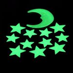 100x Glow In The Dark Stars and Moon Plastic Shapes for Ceilings & Walls Bedroom