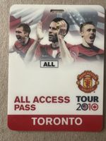 Manchester United 2010 USA/CANADA Tour All Access pass / Ticket Credential 