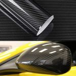 5D Black Gloss Carbon Fibre Vinyl Car Wrap Film Sticker Air Bubble Free