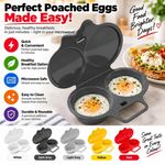 Microwave Egg Poacher Cooker 2 Egg Poaching Steamer Breakfast Kitchen Cooking
