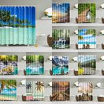 Waterproof Polyester Bathroom Shower Curtain Print Fabric 180 x 180 With 12 Hook