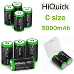 2 6 20 Pack C Size 5000mAh NiMH Rechargeable Batteries LR14 HR14 Size C Battery