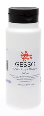 Scola White Gesso Medium Artist Canvas Primer Base Coat Acrylic Oil Paint 500ml