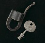 Antique Swedish Polhem Padlock with Original Key 19th Century