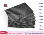 Carbon Fibre Sheet 3K Rigid 100% Gloss Twill 0.25-5mm : UK Seller