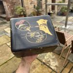 Vintage Japanese Storage Box Jewellery Box Black And Gold Detail Retro 80s