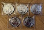 5x 1oz Royal Mint 2018 UK Britannias Silver coins .999 