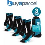 Makita 3 Pack Origin Work Socks Trade Socks Cushioned Heel + Fits 4 5 6 7 7.5