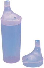Drinking Aid Cup with 2 Mouthpiece, Lid For Liquid & Solid Foods - BLUE