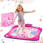 Dance Mat Toys for Girls Musical Play with LED Lights Adjustable Volume Music