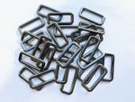25mm Rectangle Rings Loops Metal DARK Silver Fastener Rectangular D Ring D25