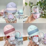 Baby Cup with Straw Bottle Drinking Water Kids Sippy Cup Handle Toddler Feeder