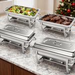 2/4/6/8pack Chafing Dish 8QT Stainless Steel Rectangular Chafer and Warmer Set