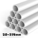20-315mm White PVC Round Tube / Rigid Pipe Length 5cm - 50cm Durable Plastic