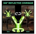 LED Running Vest USB Rechargeable Reflective Safety Harness– High Visibility