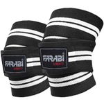 FARABI Knee Support Wraps Weight Lifting Bandage Straps Guard Powerlifting Pair