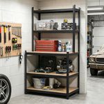 Metal Shelving Racking Work Bench Table 5 Tier Workshop Garage Stroage Organizer