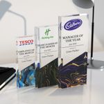 Personalised Corporate Glass Trophy Award | Custom Engraved Crystal Plaque