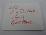 4.5" x 3.5" WHITE CARD SIGNED BY VICTOR MADDERN - ACTOR STEPTOE CARRY ON CLEO