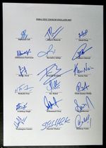 2025 INDIA cricket TEST tour of ENGLAND teamsheet fully signed (very RARE)