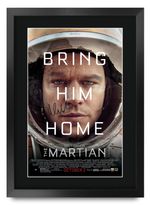 The Martian Movie Poster Cast Signed Printed Autograph A3 Framed Memorabilia