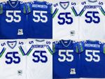 Men's Seattle Seahawks 55 Throwback Short Sleeve Top Stitched S-3XL