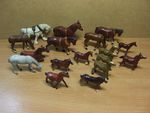 Group of 17 1950s Lead Horse figures – Britains + Crescent + Fylde Great Cond