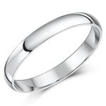 9ct White Gold Ring Light Weight D Shaped Wedding Band 3mm Gold Ladies Ring