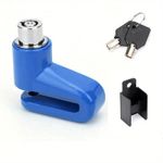 HEAVY DUTY MOTORBIKE MOTORCYCLE BIKE SCOOTER DISC LOCK PADLOCK + KEYS BLUE