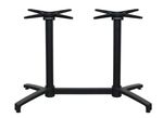 black aluminium twin pedestal flip top table base folding restaurant foldable