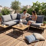 BIRCHTREE Garden Furniture Set 3-Seater with Coffee Table 3 Pieces 2 Seater Sofa