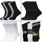 Mens Sports Socks 6 Pairs Cotton Rich Cushioned Everyday Crew Socks UK Size 6-11