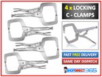 4 Piece 6" C Clamp Grip Locking Mole Pliers Wrench 150mm Welding Metal Work NEW