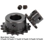 Chain Drive Sprocket 9T-14T Tooth Bore 5mm - 12mm Pitch 6.35mm for Roller Chain