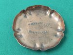 Vintage Threlfall's Blue Label Copper Trinket Pin Dish Beer Advertising