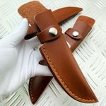 1pc Leather Belt Straight Knife Sheath Pouch Cover for Fixed Blade Brown Durable