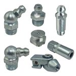 Grease Nipples - 1/8 BSP Gas, 1/4" UNF, M6 8 10 Straight 45° 90° 4-Jaw, Slide On