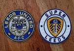 2 X English Leeds United LUFC Football Fans  Badge/Patch England