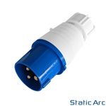 16A 3-PIN INDUSTRIAL PLUG MALE 2P+EARTH CAMPING CARAVAN IP44 240V