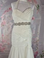 Alfred Angelo Wedding Dress UK 12 Ivory Beaded Waist Lace Up Back RRP £995