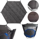 Black Mesh Trampoline Sunshade Canopy Net UV Block Screen Cover 6 8 10 12 14ft