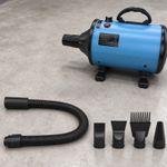 Professional Pet Dryer 2000W High Velocity Dog Cat Blower UK Plug 4 Attachments