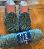 Men’s  size 8/9 -Handmade knitted slippers – Cozy & Comfortable for Winter.
