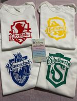Harry Potter Houses Baby Vest x4 - sizes from newborn to 2-3 years 