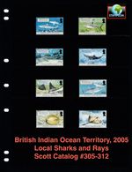 $26.00 Scott Value - 2005 BIOT BR INDIAN OCEAN Sharks Ray Stingray CV MNH NH UMM