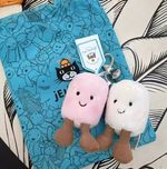 NEW Jellycat Marshmallows Plush- 12cm Pink & White Key Ring With Tags & Dust-Bag