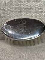 Vintage Gorham Baby 1801 &1808 Sterling Silver Brush engraved L can be removed