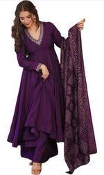 Women's Designer Straight Kurti pant dupatta 3pc dress partywear Salwar Suit.