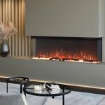 Electric 3 Sided Media Fire 40/50/60in Standing Insert LED Fireplace Panoramic