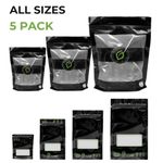 Grove Bags x5 All sizes Bundle Windowed Black - Smell Proof Terploc Technology